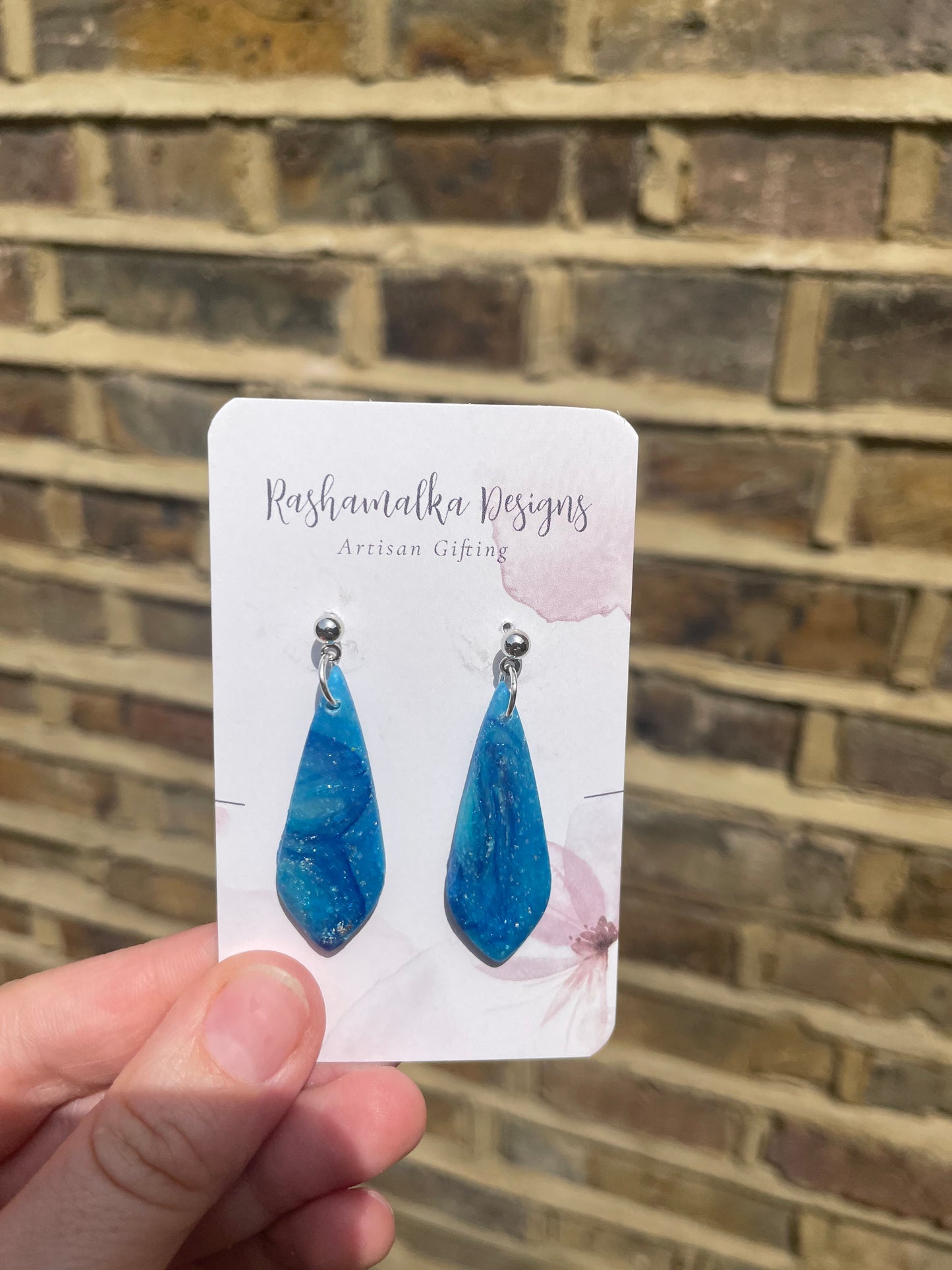 Ocean Blue Large Teardrop Earrings