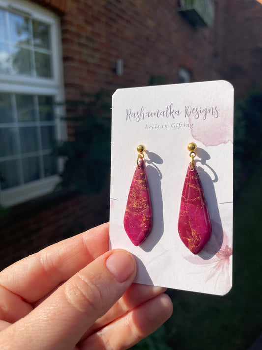 Cherry Red Long teardrop Dangles