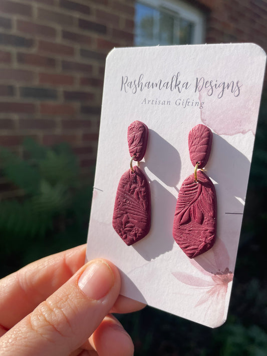 Cherry red Fauna print Dangles