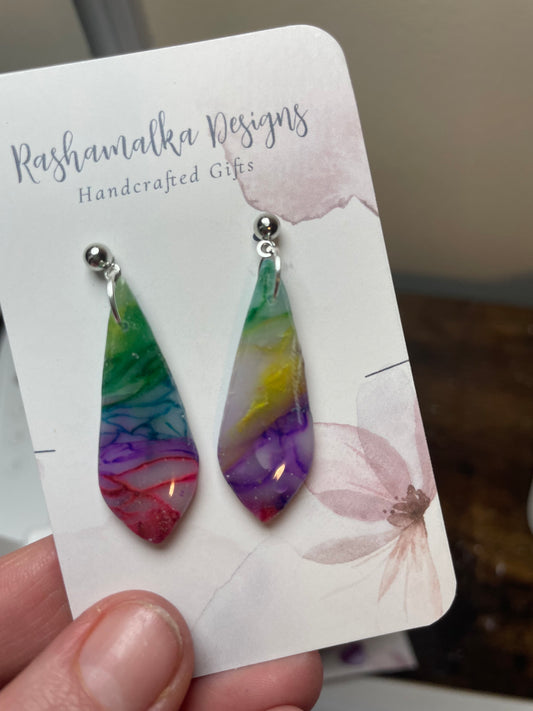 Prism rainbow Long teardrop Shape Dangles